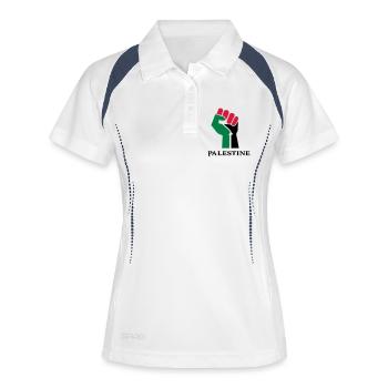 drawing palestinian symbol flag palestine - Women's Polo breathable - white/navy - Front