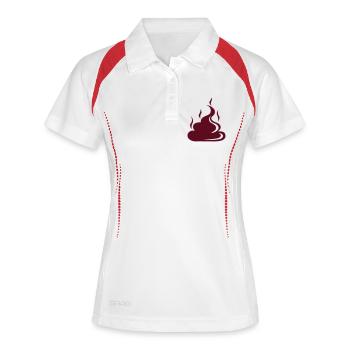 caca merde bouse 2504) - Polo respirant Femme - blanc/marine - Devant