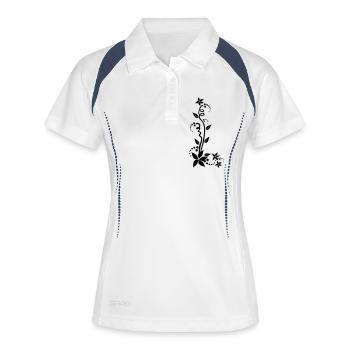 Ranke [toxicshirts.net] - Frauen Polo atmungsaktiv - Weiß/Navy - Vorne