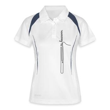 one line bassoon - Frauen Polo atmungsaktiv - Weiß/Navy - Vorne