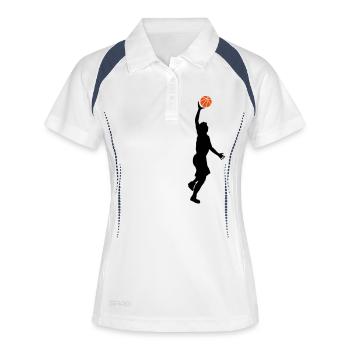 basketball - Frauen Polo atmungsaktiv - Weiß/Navy - Vorne