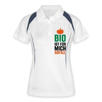 BIO EST POUR MOI DE DÉCHETS - ÉCHANGE DE FEMMES - Polo respirant Femme - blanc/marine - Devant