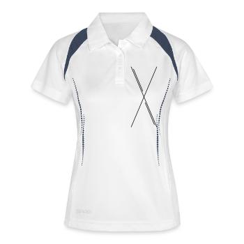 X - Polo respirant Femme - blanc/marine - Devant