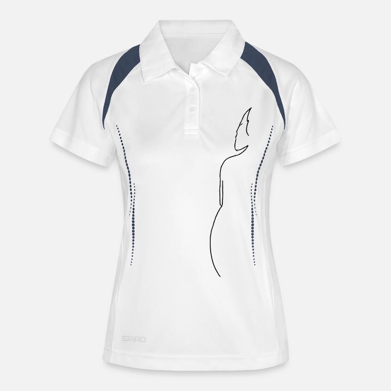 Asia - Women's Polo breathable - white/navy