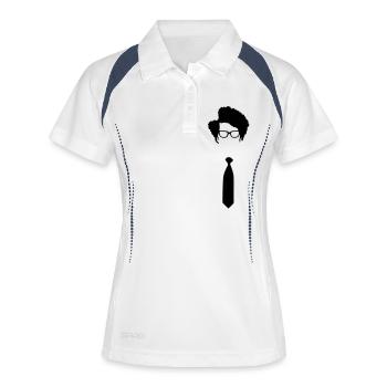 Moss Geek Style - Frauen Polo atmungsaktiv - Weiß/Navy - Vorne