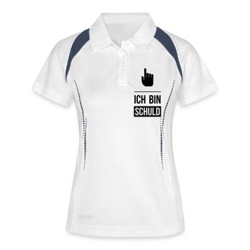 Ich bin schuld - Frauen Polo atmungsaktiv - Weiß/Navy - Vorne