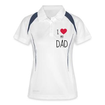 Papa Vati Vater Vatertag Geburtstag Dad Familie - Frauen Polo atmungsaktiv - Weiß/Navy - Vorne