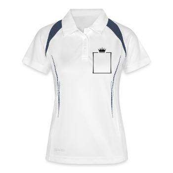 rahmen krone - Frauen Polo atmungsaktiv - Weiß/Navy - Vorne