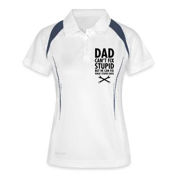 Dad Can't Fix Stupid... - Polo respirant Femme - blanc/marine - Devant