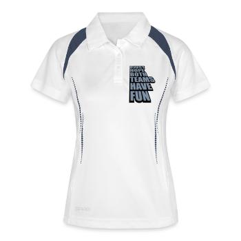 Both Teams Have Fun - Frauen Polo atmungsaktiv - Weiß/Navy - Vorne
