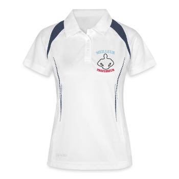 Meilleur professeur - Polo respirant Femme - blanc/marine - Devant
