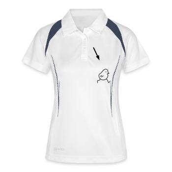 kannkungfuküken - Frauen Polo atmungsaktiv - Weiß/Navy - Vorne