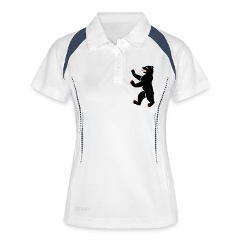 Berliner Bär - Frauen Polo atmungsaktiv - Weiß/Navy - Vorne