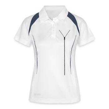 Zipper, fermeture à glissière, fermeture à - Polo respirant Femme - blanc/marine - Devant
