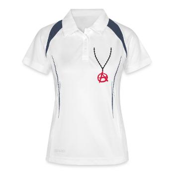Necklace jewelry anarchy symbol - Women's Polo breathable - white/navy - Front