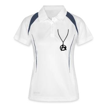 Jewelry necklace anarchy symbol - Women's Polo breathable - white/navy - Front