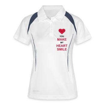 make my heart smile - Women's Polo breathable - white/navy - Front