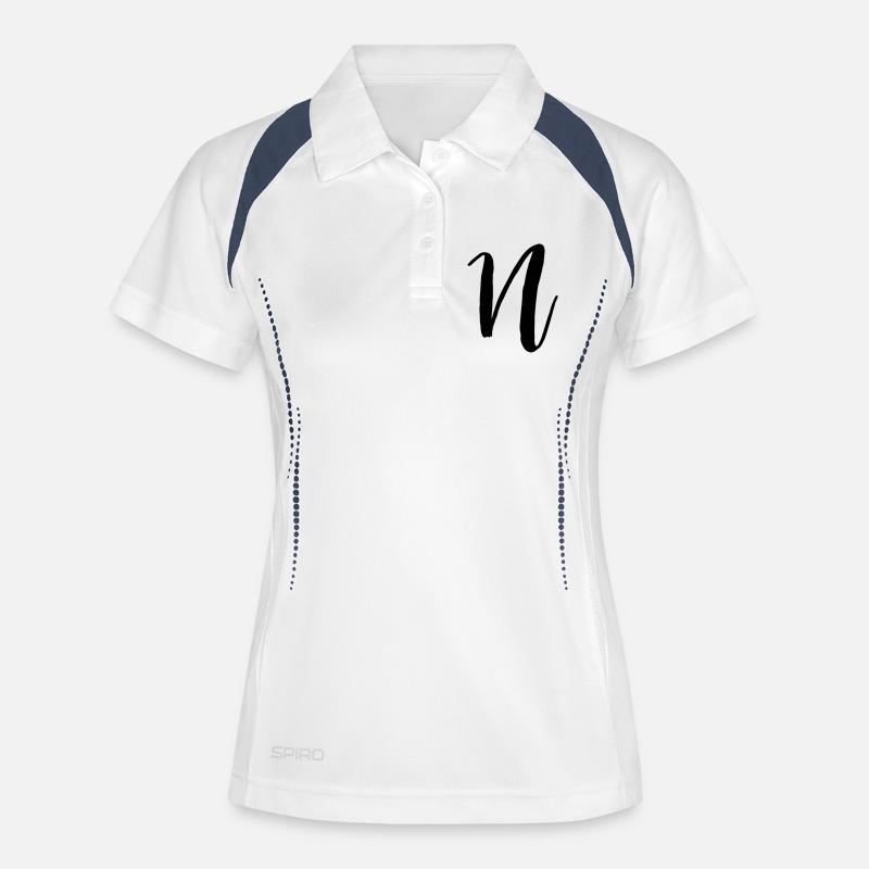 N - Women's Polo breathable - white/navy