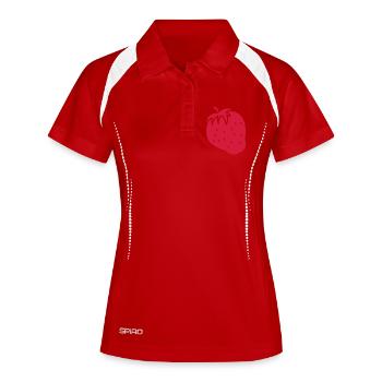 ERDBEERE einzigen Farbe - Frauen Polo atmungsaktiv - Weiß/Navy - Vorne
