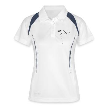 Spraypattern AK 47 CSGO - Frauen Polo atmungsaktiv - Weiß/Navy - Vorne