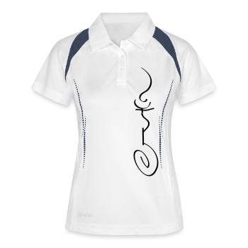 Shisha - Frauen Polo atmungsaktiv - Weiß/Navy - Vorne