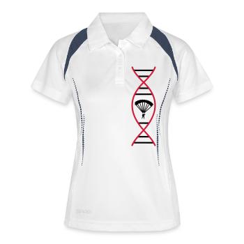 Skydiver Fallschirmspringer DNA Geschenk - Frauen Polo atmungsaktiv - Weiß/Navy - Vorne
