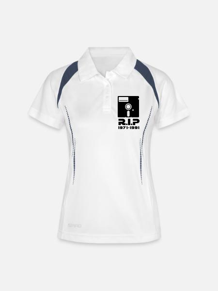 5.25-inch floppy disk Rest in Peace RIP death - Women's Polo breathable - white/navy