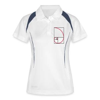Fibonacci courbe de type ratio or - Polo respirant Femme - blanc/marine - Devant