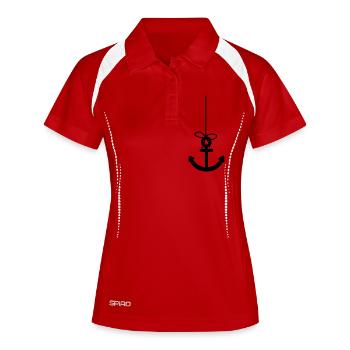 rope anchor tattoo boat ship swimming sea matro - Women's Polo breathable - white/navy - Front