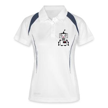 copie femme robot - Polo respirant Femme - blanc/marine - Devant