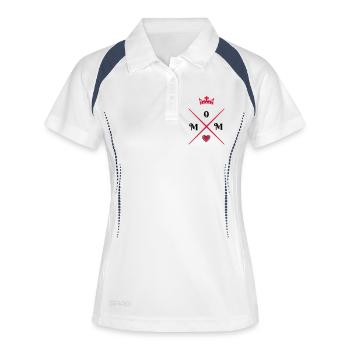 coeur de maman - Polo respirant Femme - blanc/marine - Devant