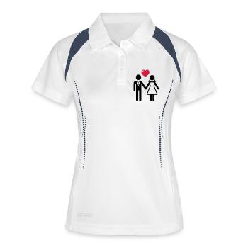 Bride and groom with heart - Women's Polo breathable - white/navy - Front