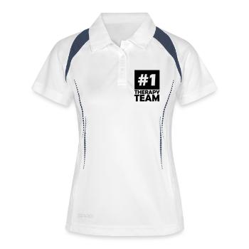 number one therapy team - Women's Polo breathable - white/navy - Front