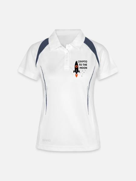 crypto - Polo respirant Femme - blanc/marine