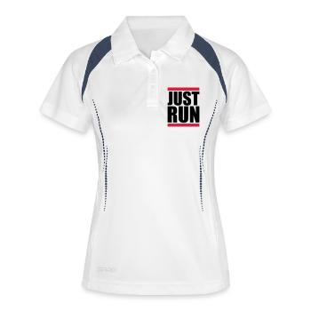 Logo de la barre d’exécution - Polo respirant Femme - blanc/marine - Devant