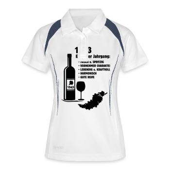 Geburtstag Jahrgang 1943 - Frauen Polo atmungsaktiv - Weiß/Navy - Vorne