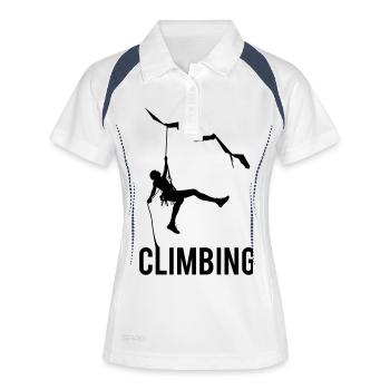 Climbing - Frauen Polo atmungsaktiv - Weiß/Navy - Vorne