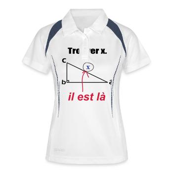 x est ici - Polo respirant Femme - blanc/marine - Devant
