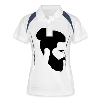 Hipster Man T-Shirt - Polo respirant Femme - blanc/marine - Devant