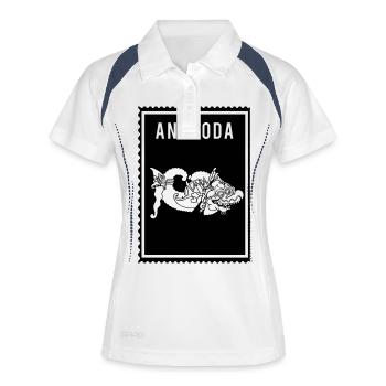 Anggoda - Wayang - Polo respirant Femme - blanc/marine - Devant