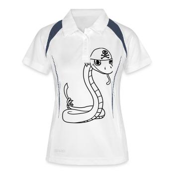 sailor snake pirate captain sailor seebaer - Women's Polo breathable - white/navy - Front