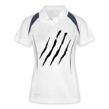 des marques de griffes - Polo respirant Femme - blanc/marine - Devant