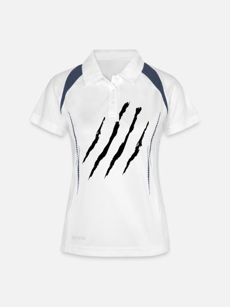 claw marks - Women's Polo breathable - white/navy