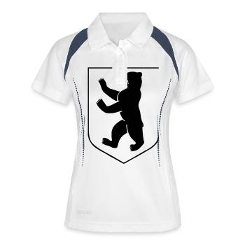 berlin - Frauen Polo atmungsaktiv - Weiß/Navy - Vorne