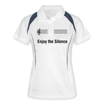 Enjoy The Silence - Lustiger Musiker Humor - Frauen Polo atmungsaktiv - Weiß/Navy - Vorne