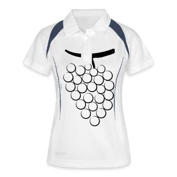 Wein Fest Weintrauben - Frauen Polo atmungsaktiv - Weiß/Navy - Vorne