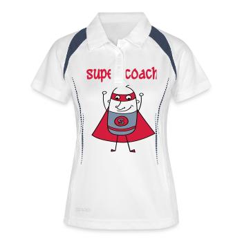 Super coach - Polo respirant Femme - blanc/marine - Devant