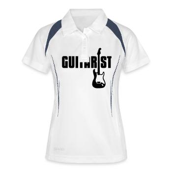 guitarist - Frauen Polo atmungsaktiv - Weiß/Navy - Vorne