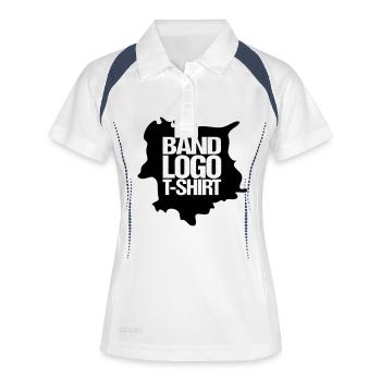 BAND LOGO T-SHIRT - Frauen Polo atmungsaktiv - Weiß/Navy - Vorne