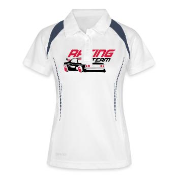 Racing Team Car - Frauen Polo atmungsaktiv - Weiß/Navy - Vorne